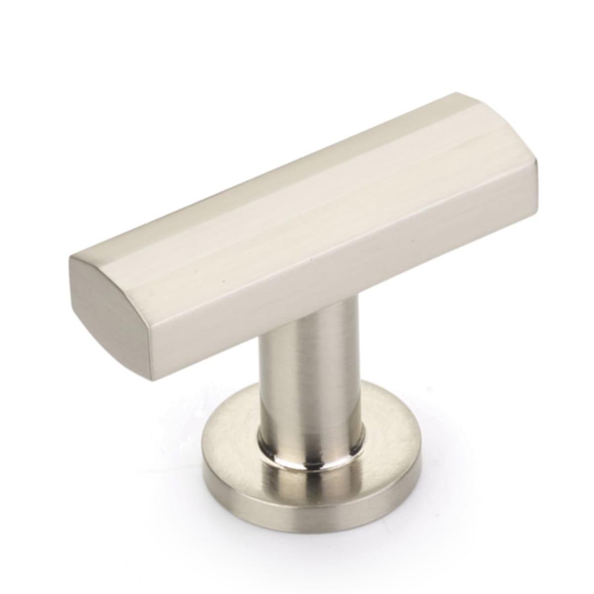 Heathrow 1-3/4" Modern Industrial "T" Bar Solid Brass Faceted Luxury Cabinet Bar Knob / Drawer Bar Knob