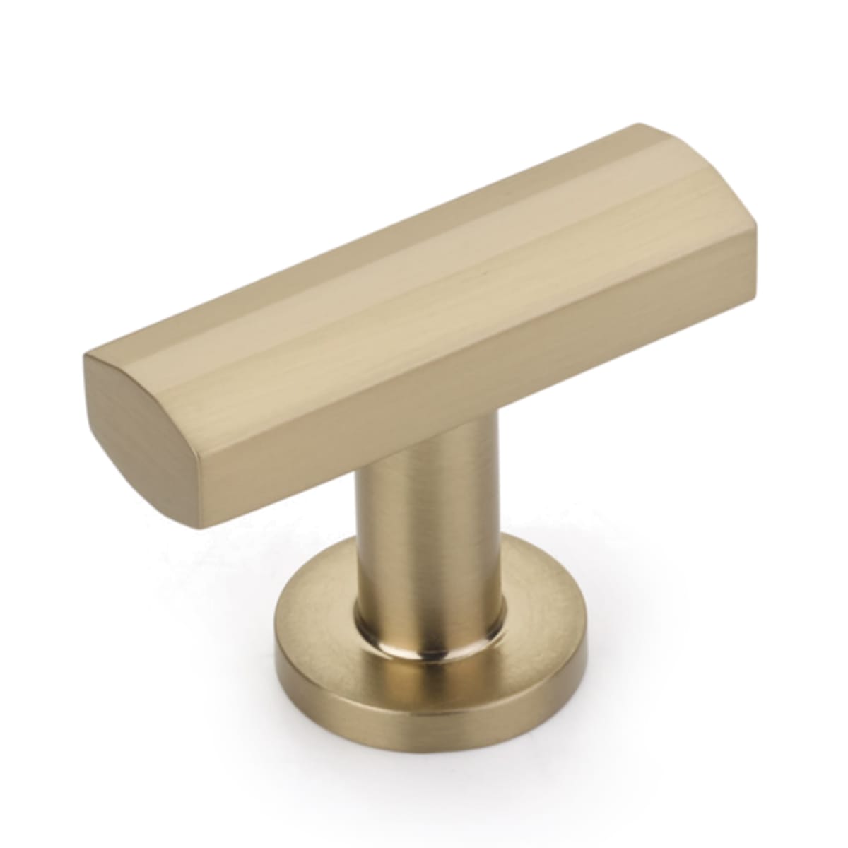 Heathrow 1-3/4" Modern Industrial "T" Bar Solid Brass Faceted Luxury Cabinet Bar Knob / Drawer Bar Knob