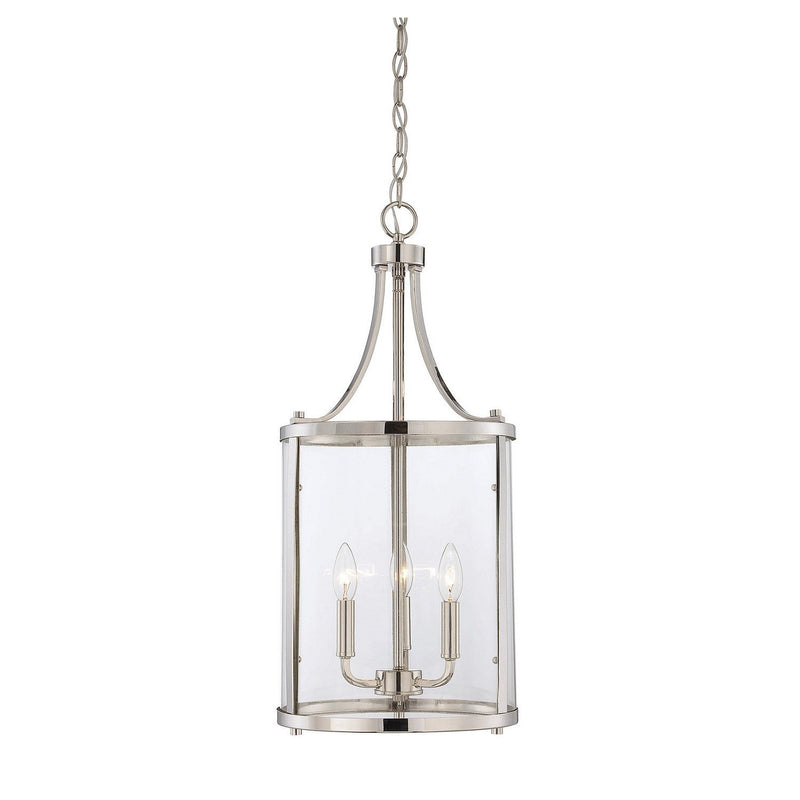 Savoy House - 7-1040-3-109 - Three Light Foyer Pendant - Penrose - Polished Nickel