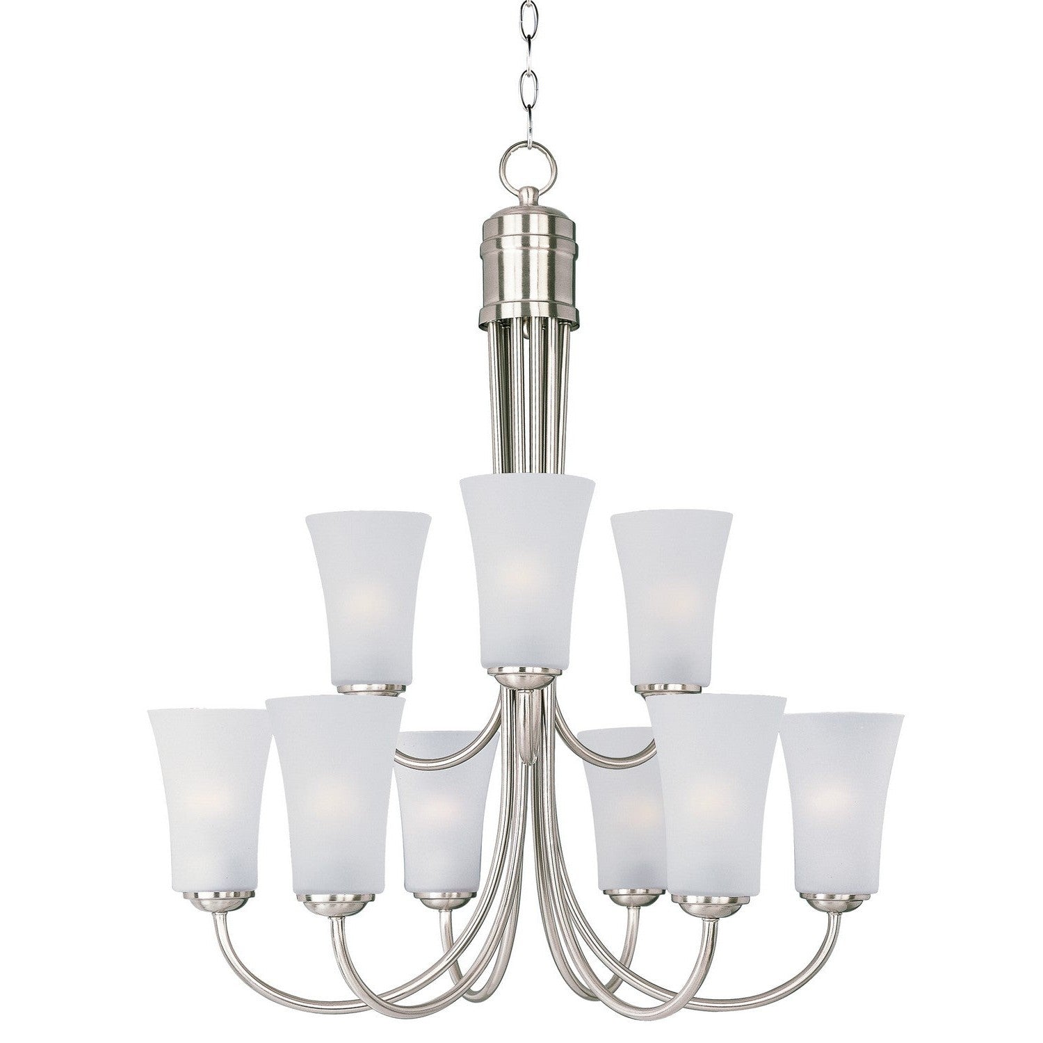 Maxim - 10046FTSN - Nine Light Chandelier - Logan - Satin Nickel
