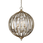 Uttermost - 22031 - Six Light Pendant - Vicentina - Burnished Silver Champagne Leaf