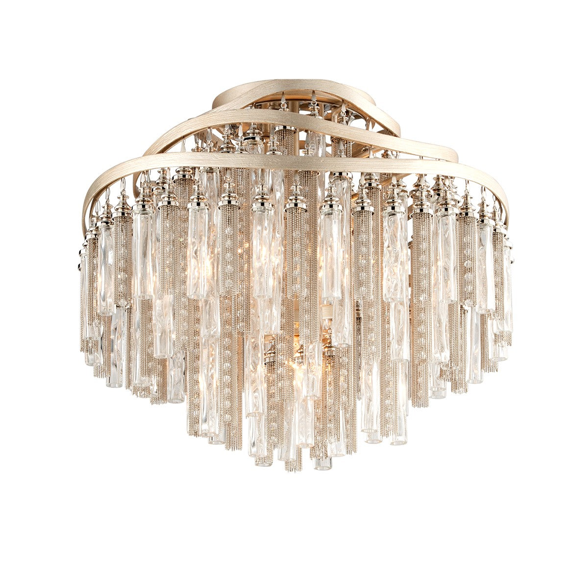 Corbett Lighting - 176-34 - Four Light Semi Flush Mount - Chimera - Tranquility Silver Leaf