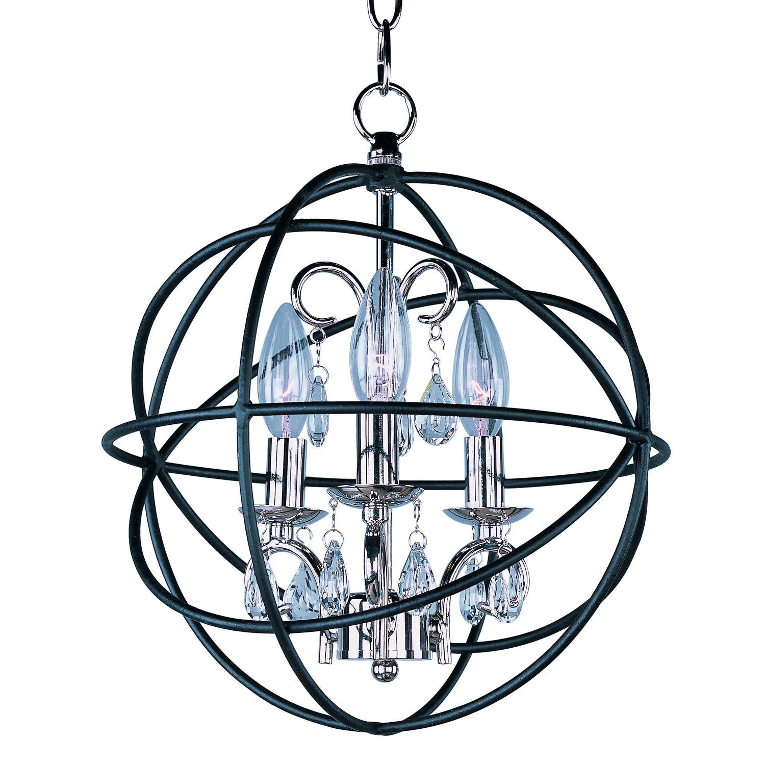 Maxim - 25140ARPN - Three Light Pendant - Orbit - Anthracite / Polished Nickel