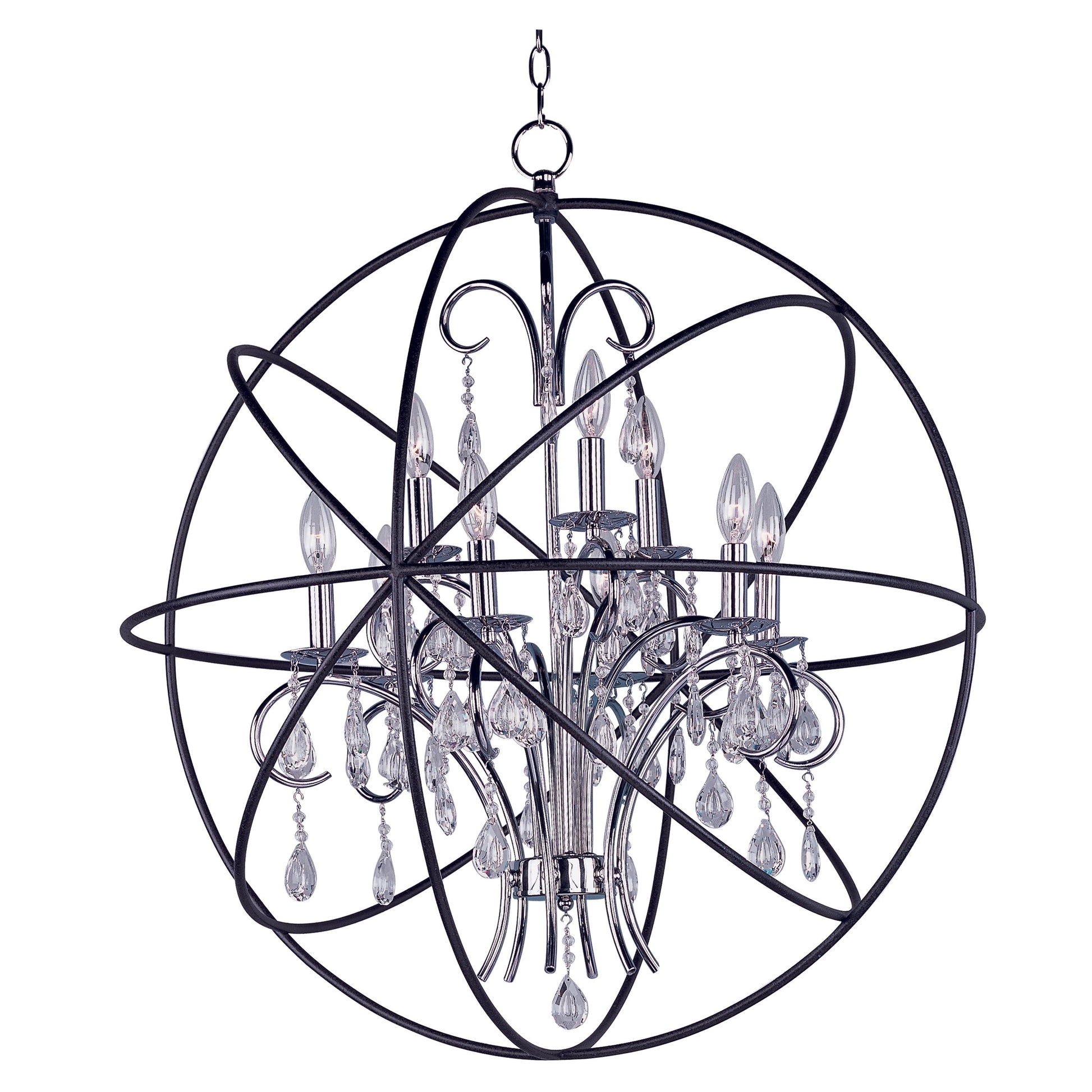 Maxim - 25145ARPN - Nine Light Pendant - Orbit - Anthracite / Polished Nickel