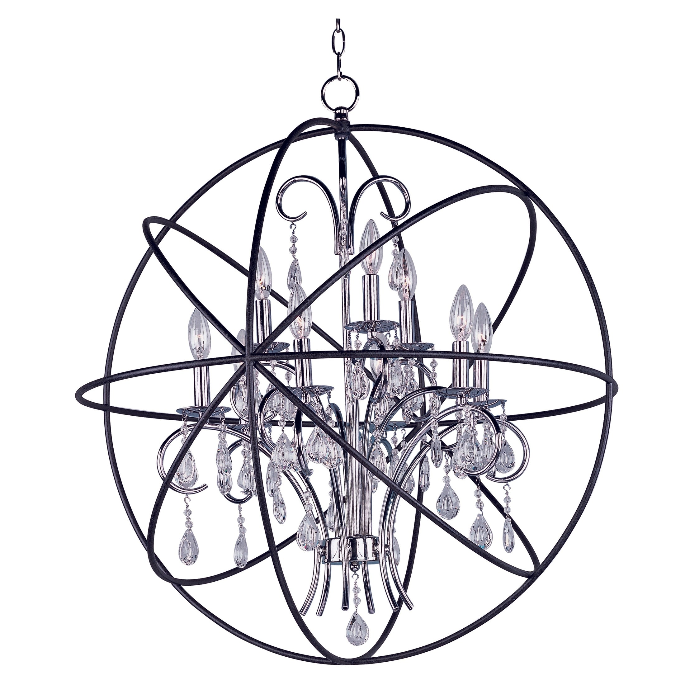 Maxim - 25145ARPN - Nine Light Pendant - Orbit - Anthracite / Polished Nickel