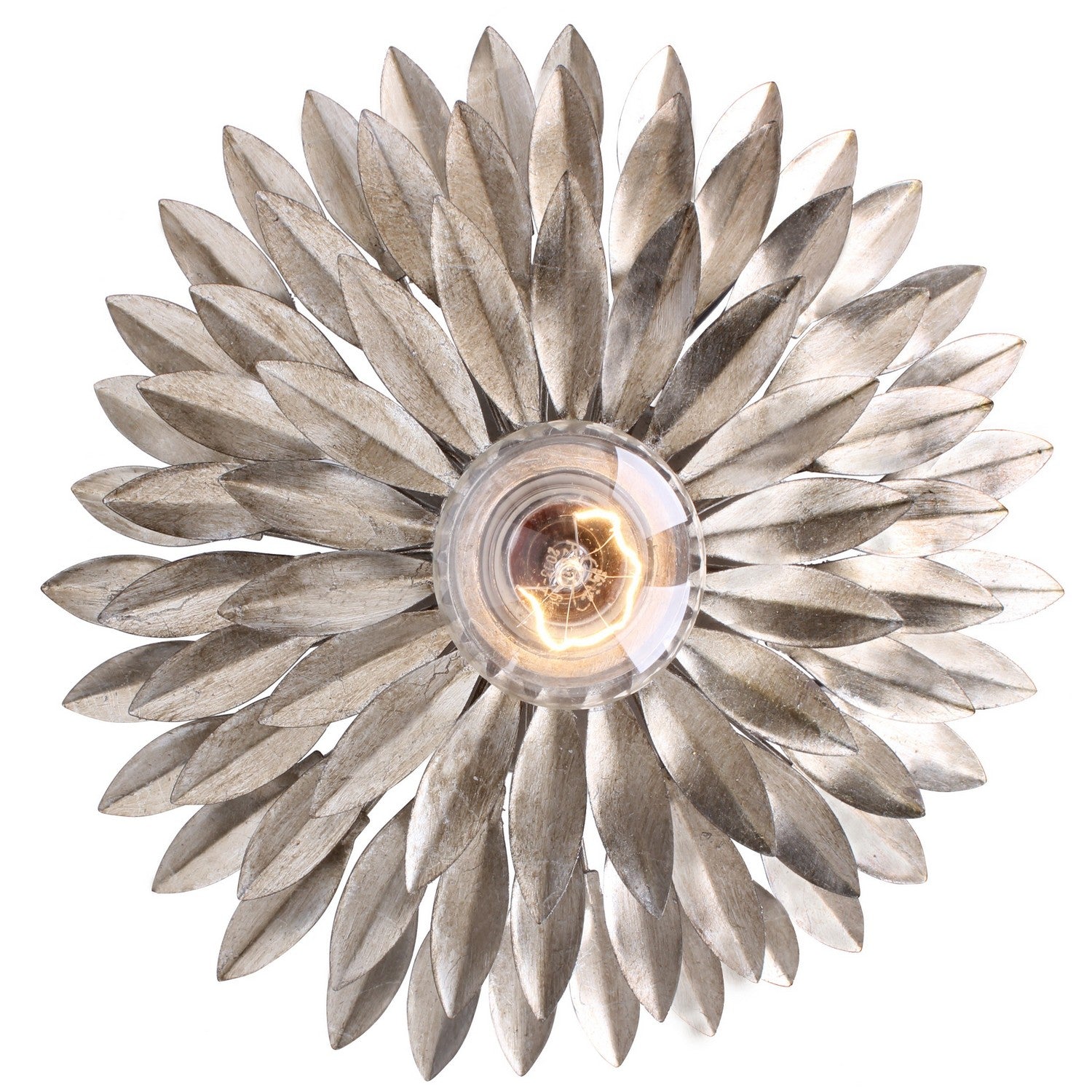Crystorama - 500-SA - One Light Flush Mount - Broche - Antique Silver