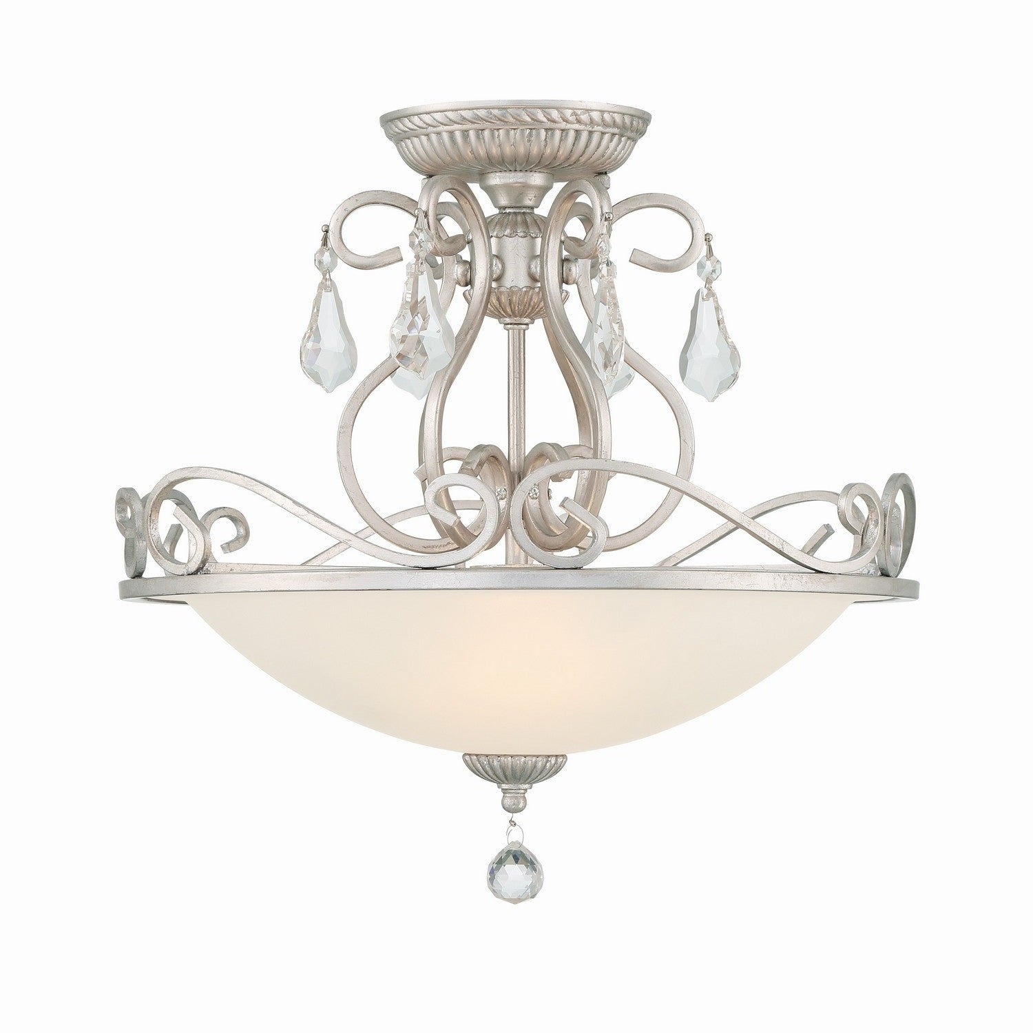 Crystorama - 5010-OS-CL-MWP - Three Light Semi Flush Mount - Ashton - Olde Silver