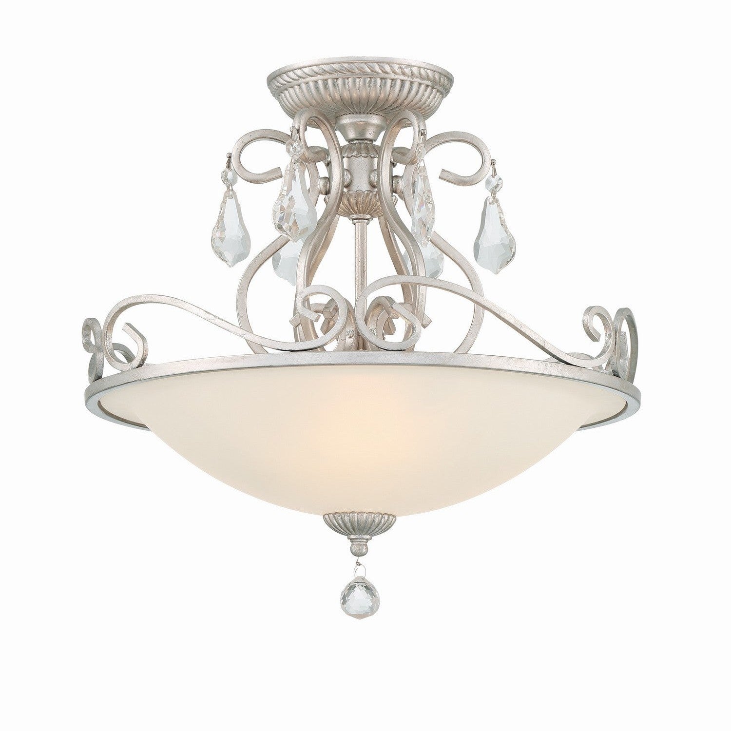 Crystorama - 5010-OS-CL-MWP - Three Light Semi Flush Mount - Ashton - Olde Silver