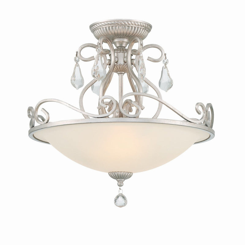 Crystorama - 5010-OS-CL-MWP - Three Light Semi Flush Mount - Ashton - Olde Silver