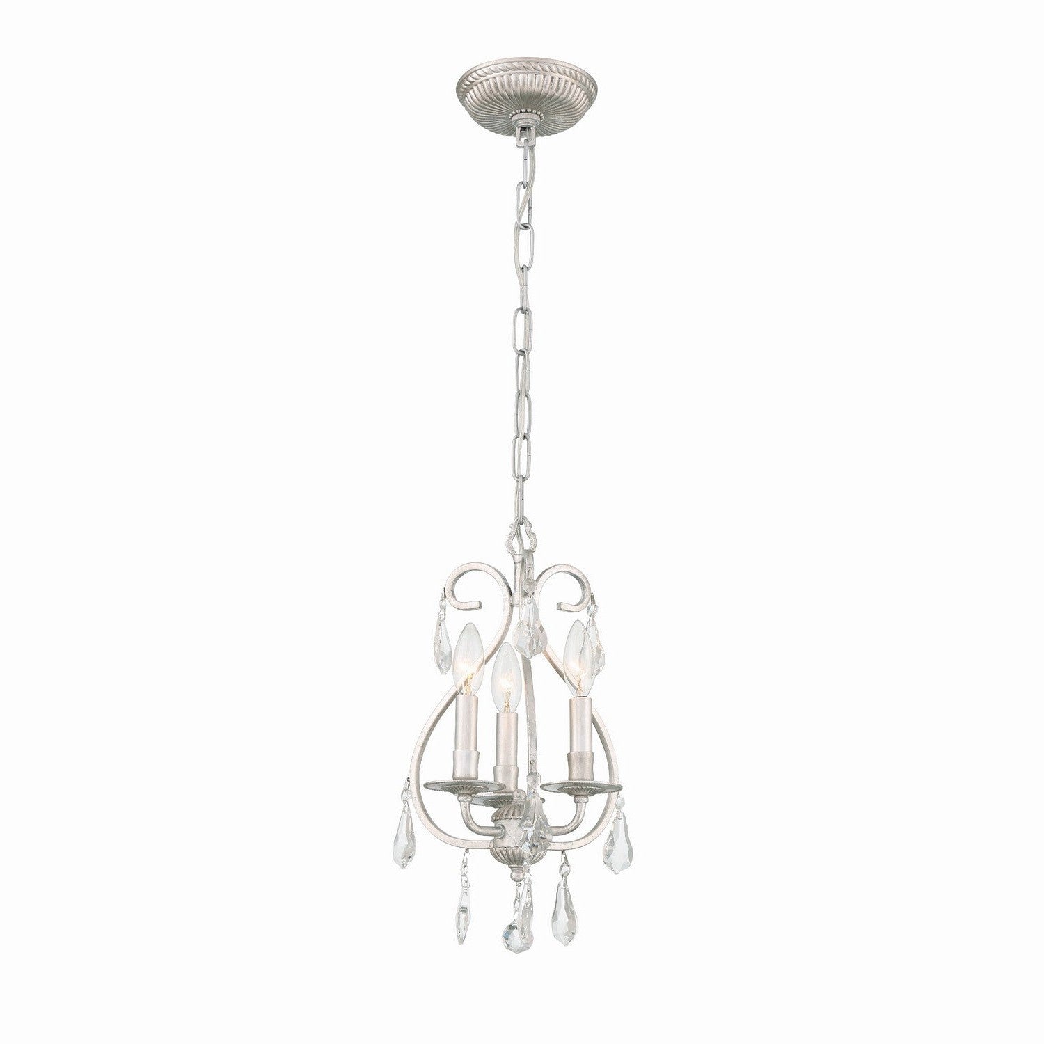 Crystorama - 5013-OS-CL-MWP - Three Light Mini Chandelier - Ashton - Olde Silver