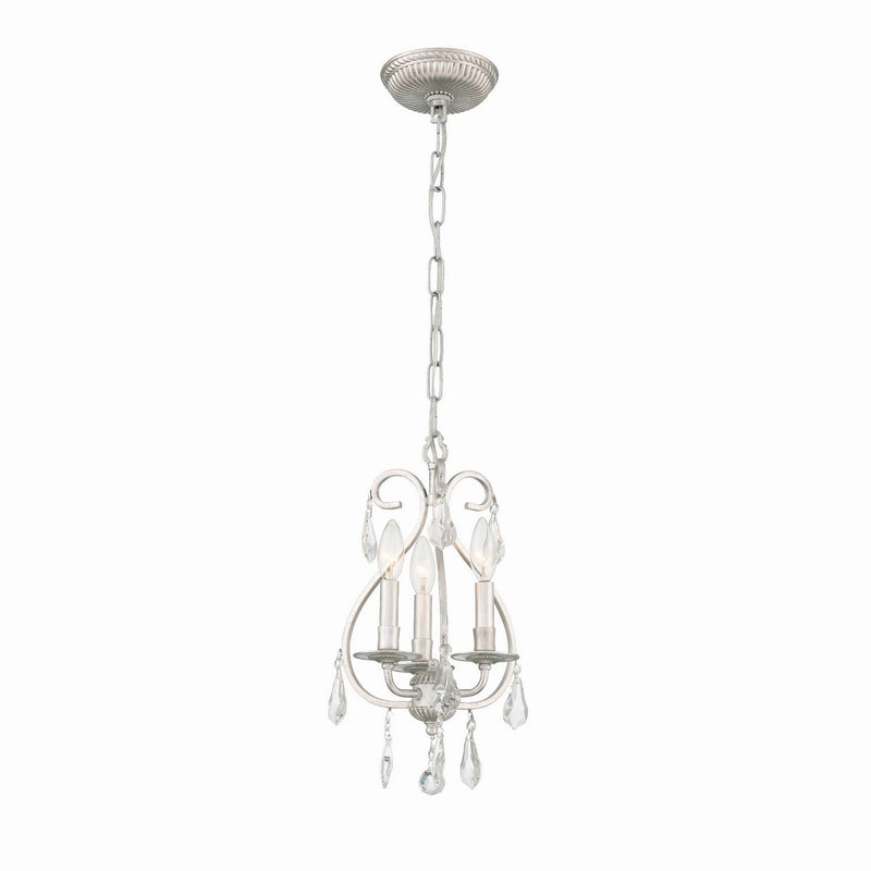 Crystorama - 5013-OS-CL-MWP - Three Light Mini Chandelier - Ashton - Olde Silver