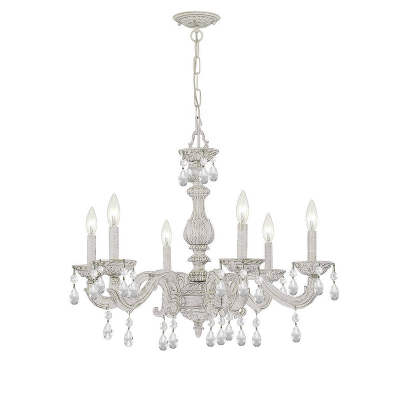 Crystorama - 5036-AW-CL-S - Six Light Chandelier - Paris Market - Antique White