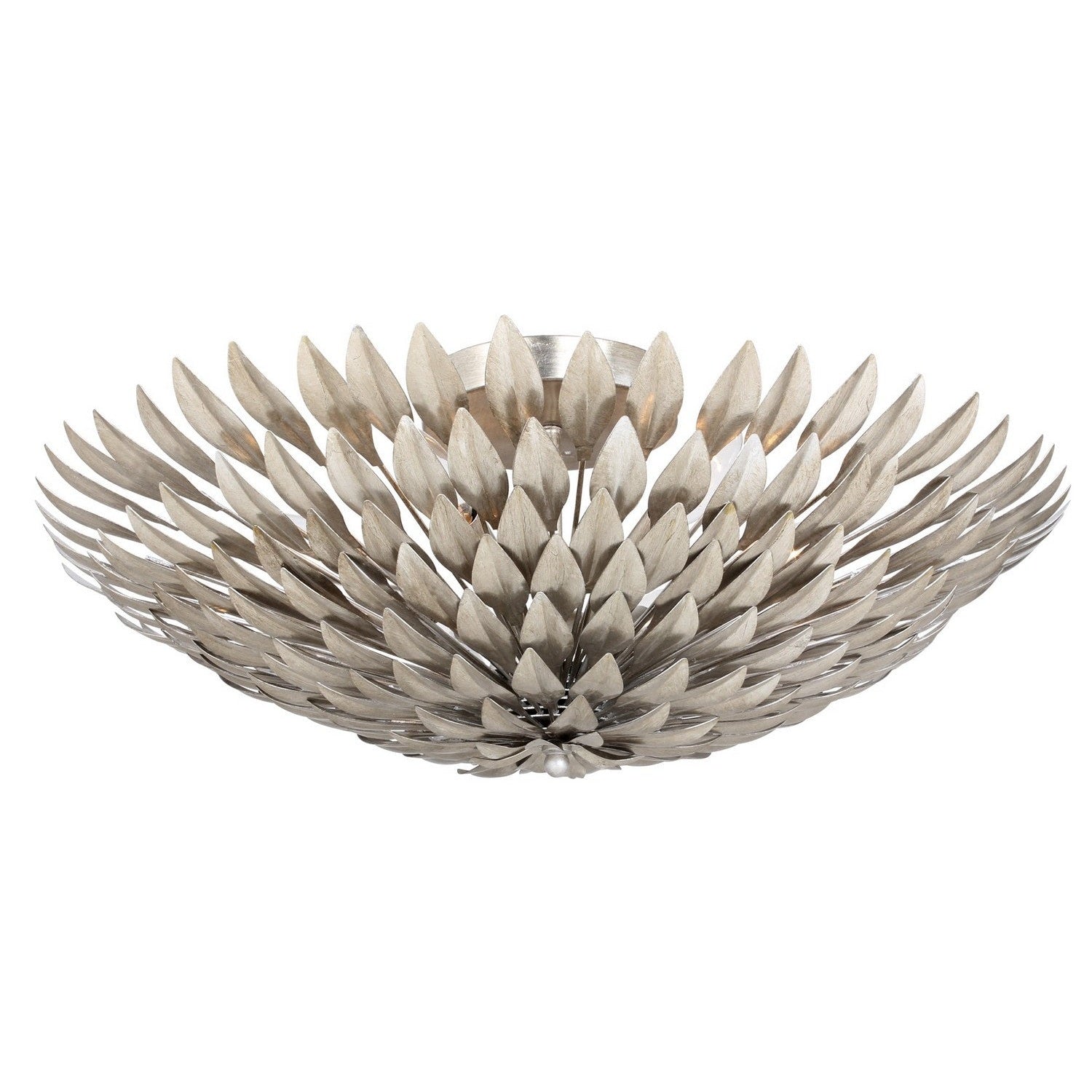 Crystorama - 507-SA - Six Light Flush Mount - Broche - Antique Silver