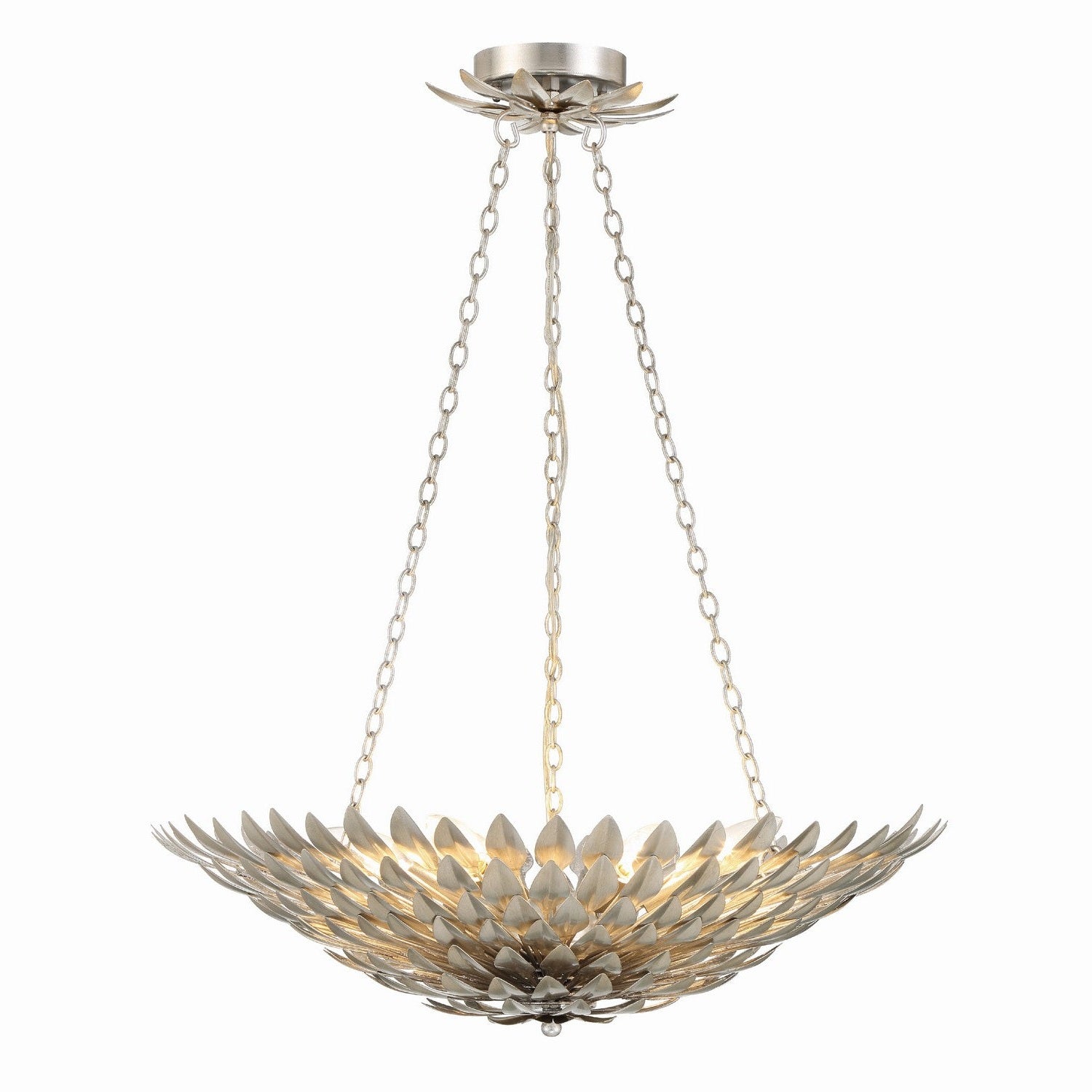 Crystorama - 517-SA - Six Light Chandelier - Broche - Antique Silver