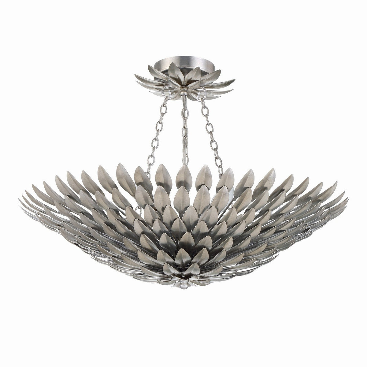 Crystorama - 517-SA_CEILING - Six Light Semi Flush Mount - Broche - Antique Silver