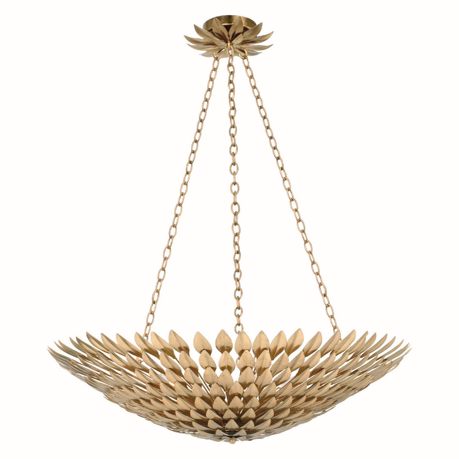Crystorama - 519-GA - Eight Light Chandelier - Broche - Antique Gold