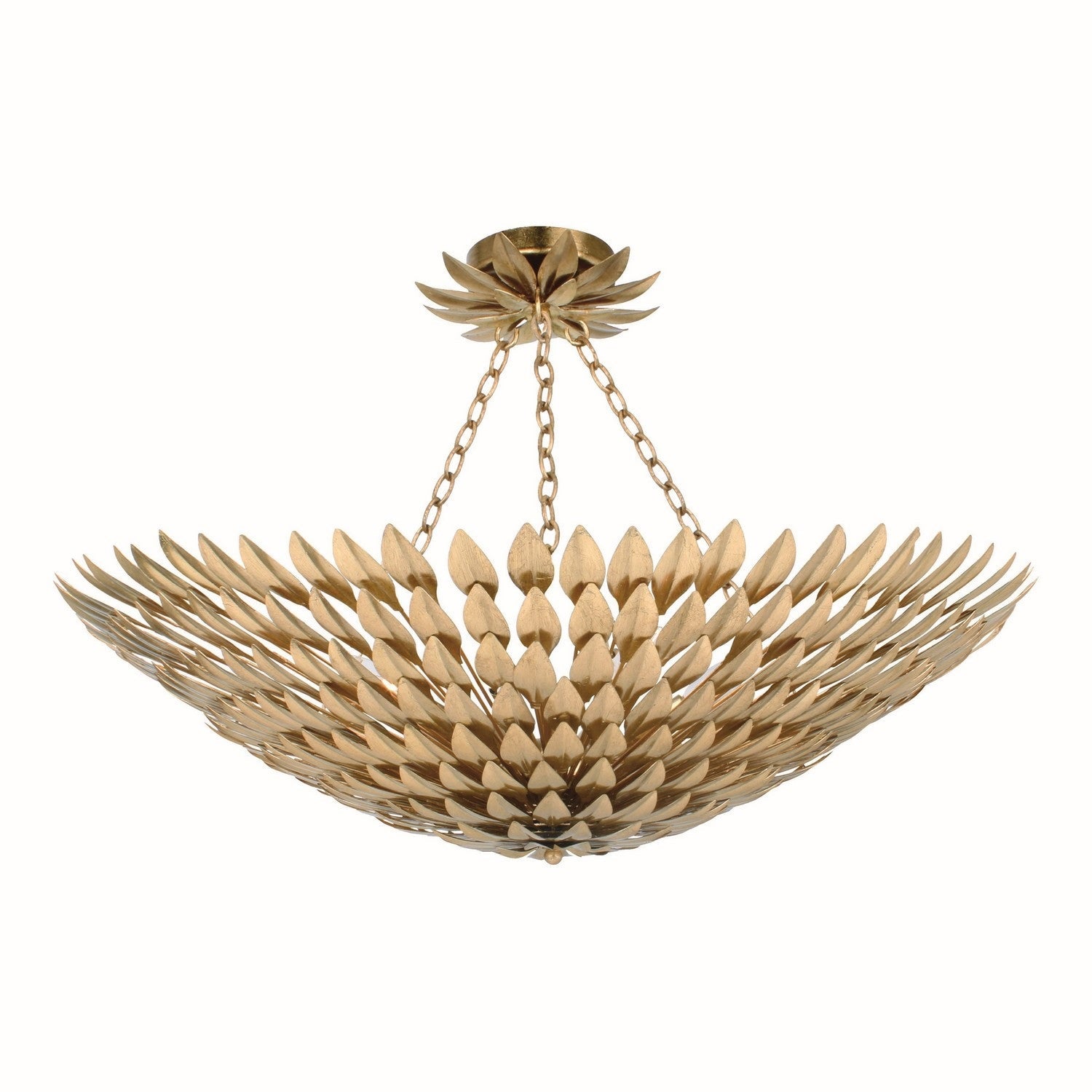 Crystorama - 519-GA_CEILING - Eight Light Semi Flush Mount - Broche - Antique Gold