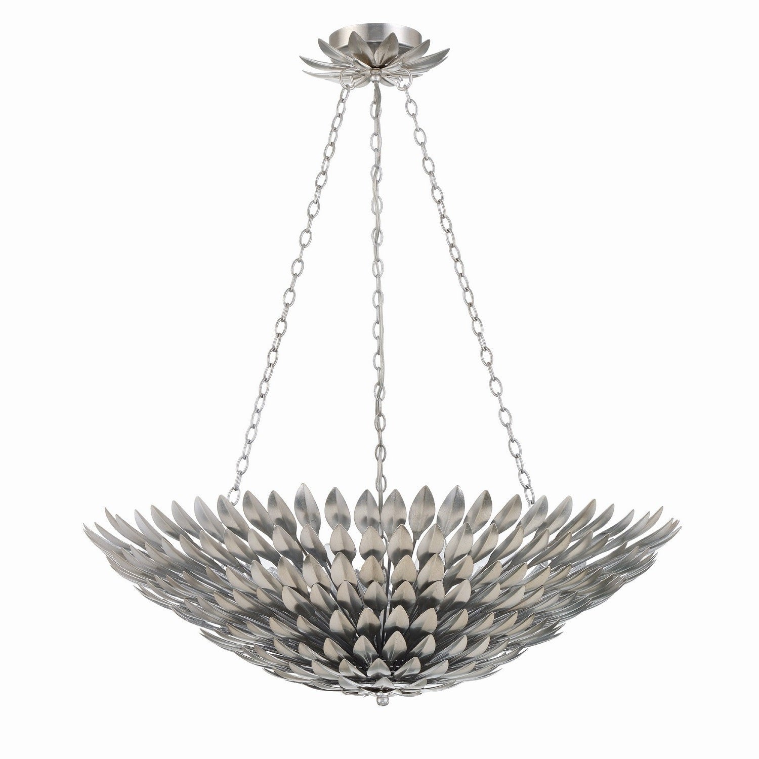Crystorama - 519-SA - Eight Light Chandelier - Broche - Antique Silver