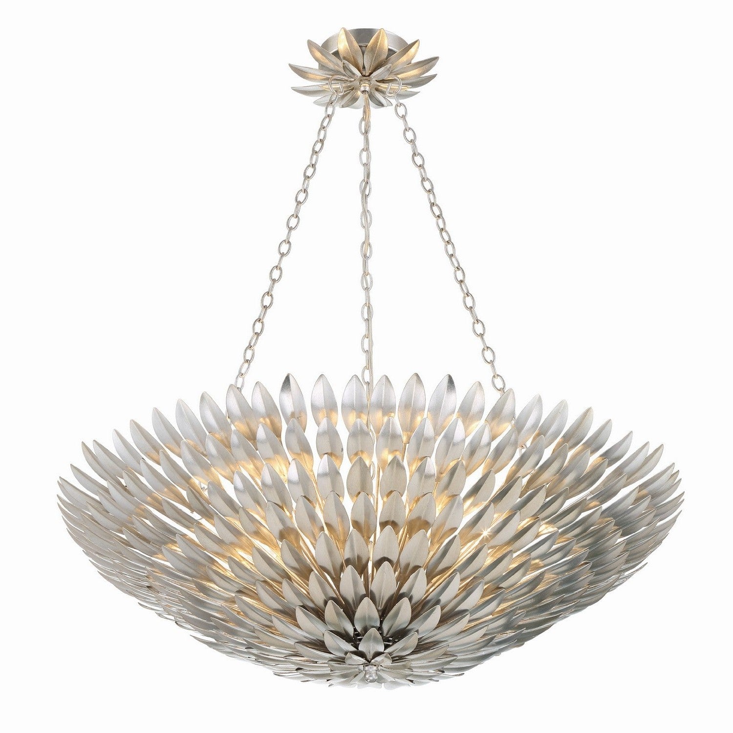 Crystorama - 519-SA - Eight Light Chandelier - Broche - Antique Silver