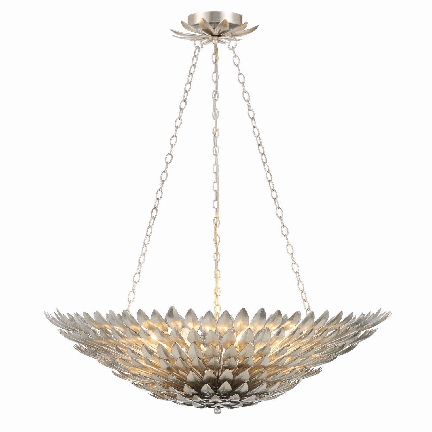 Crystorama - 519-SA - Eight Light Chandelier - Broche - Antique Silver