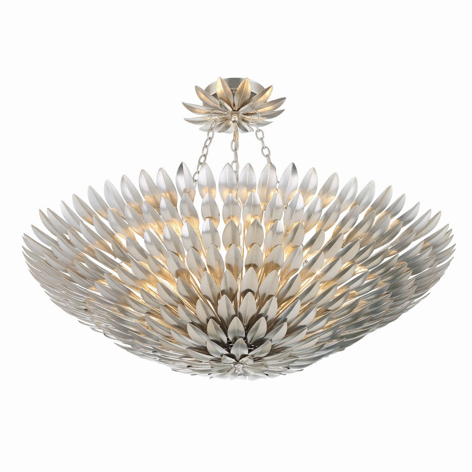 Crystorama - 519-SA_CEILING - Eight Light Semi Flush Mount - Broche - Antique Silver
