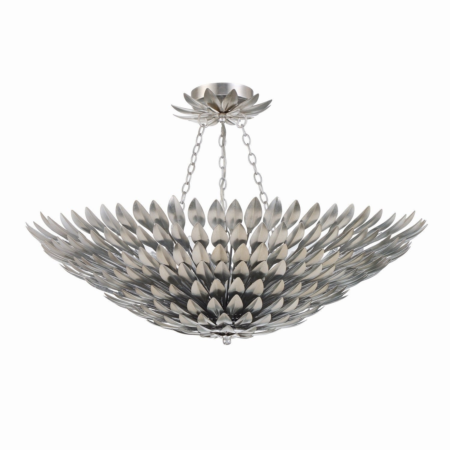 Crystorama - 519-SA_CEILING - Eight Light Semi Flush Mount - Broche - Antique Silver