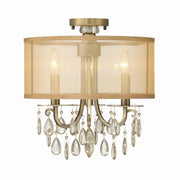 Crystorama - 5623-AB_CEILING - Three Light Semi Flush Mount - Hampton - Antique Brass