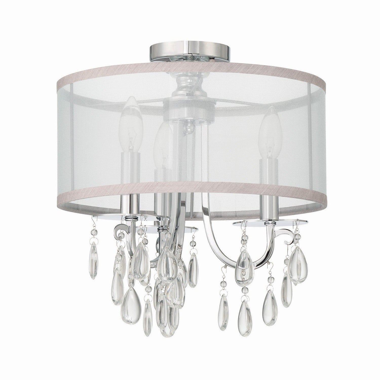 Crystorama - 5623-CH_CEILING - Three Light Semi Flush Mount - Hampton - Polished Chrome