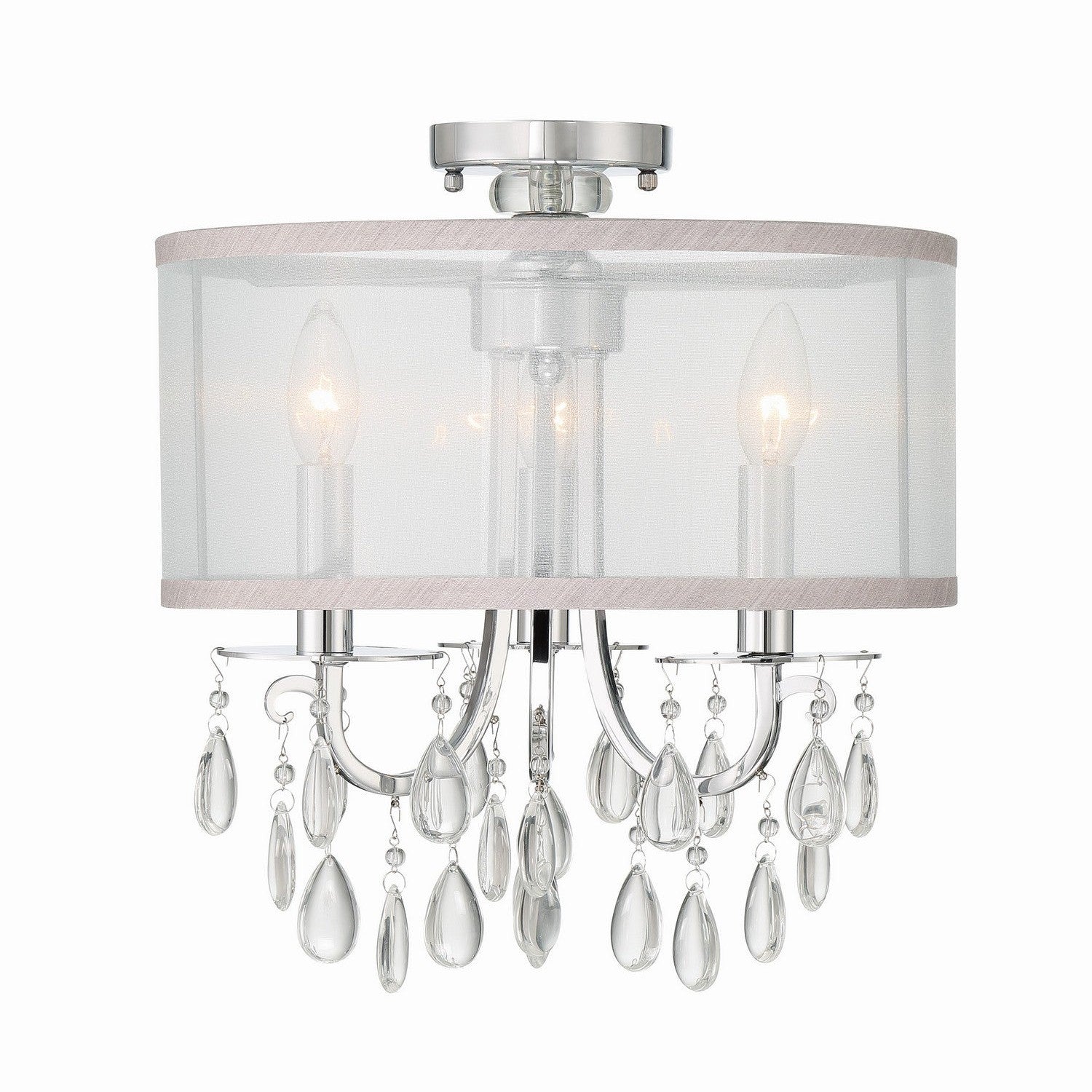 Crystorama - 5623-CH_CEILING - Three Light Semi Flush Mount - Hampton - Polished Chrome