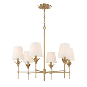 Crystorama - 568-GA - Six Light Chandelier - Broche - Antique Gold