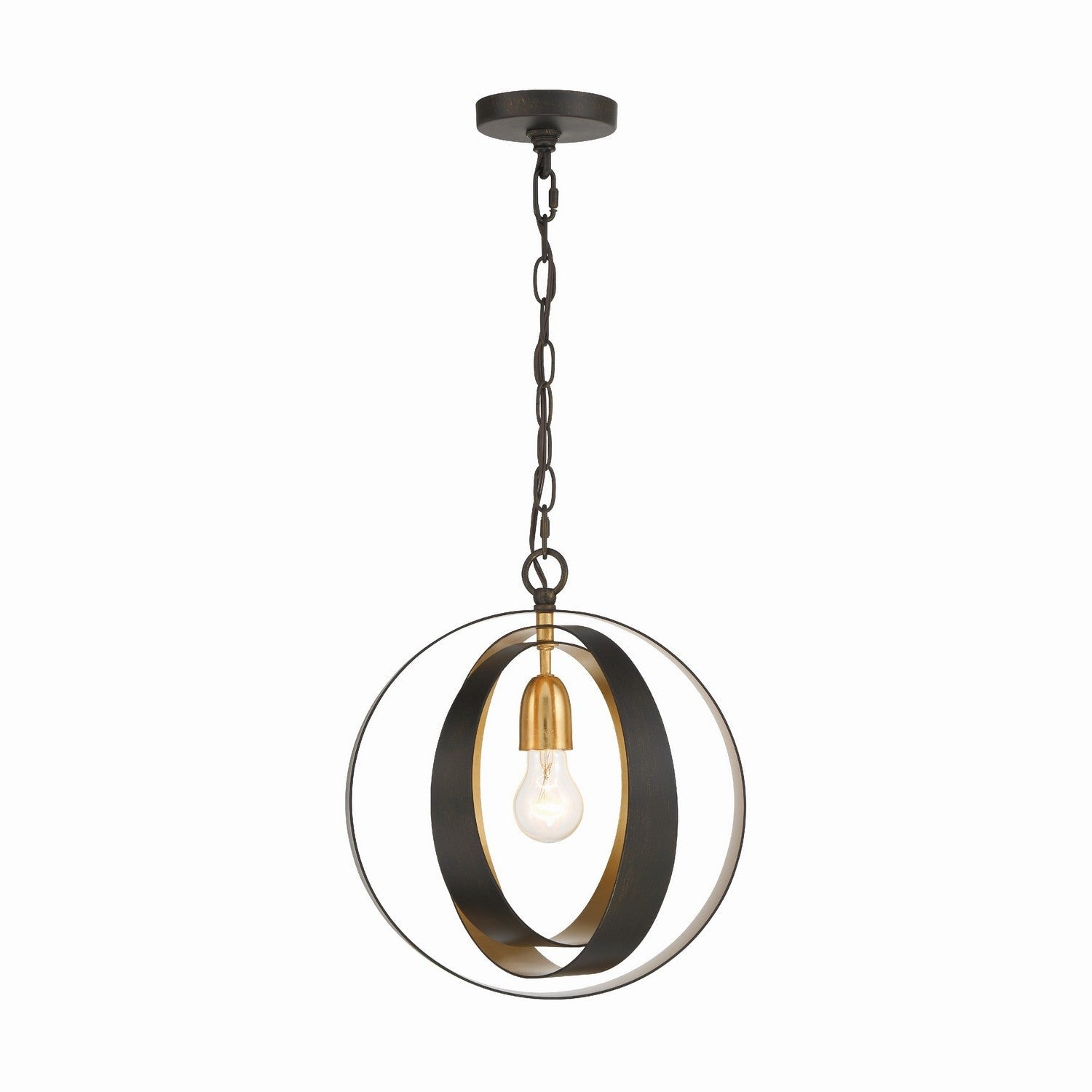 Crystorama - 580-EB-GA - One Light Mini Chandelier - Luna - English Bronze + Antique Gold