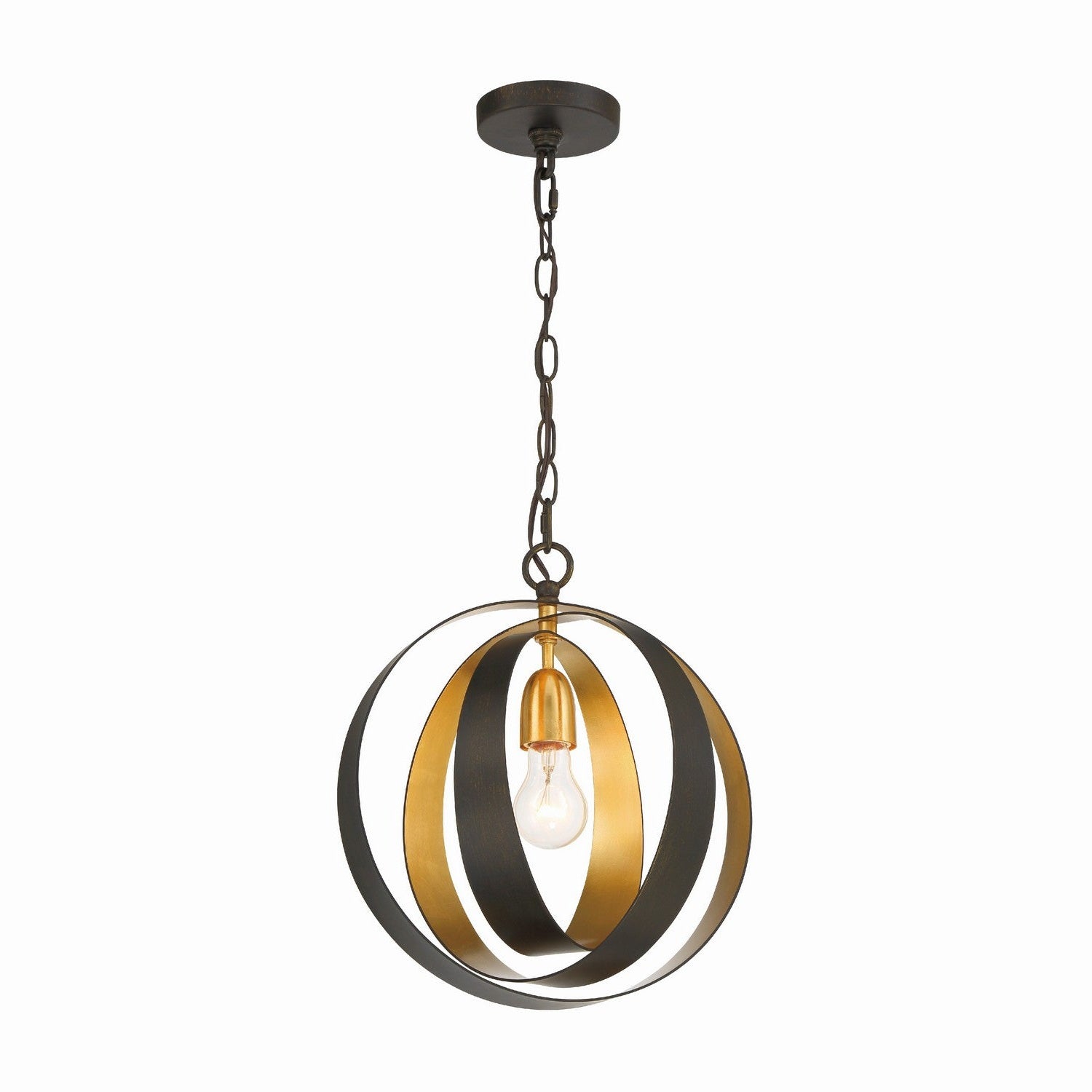 Crystorama - 580-EB-GA - One Light Mini Chandelier - Luna - English Bronze + Antique Gold