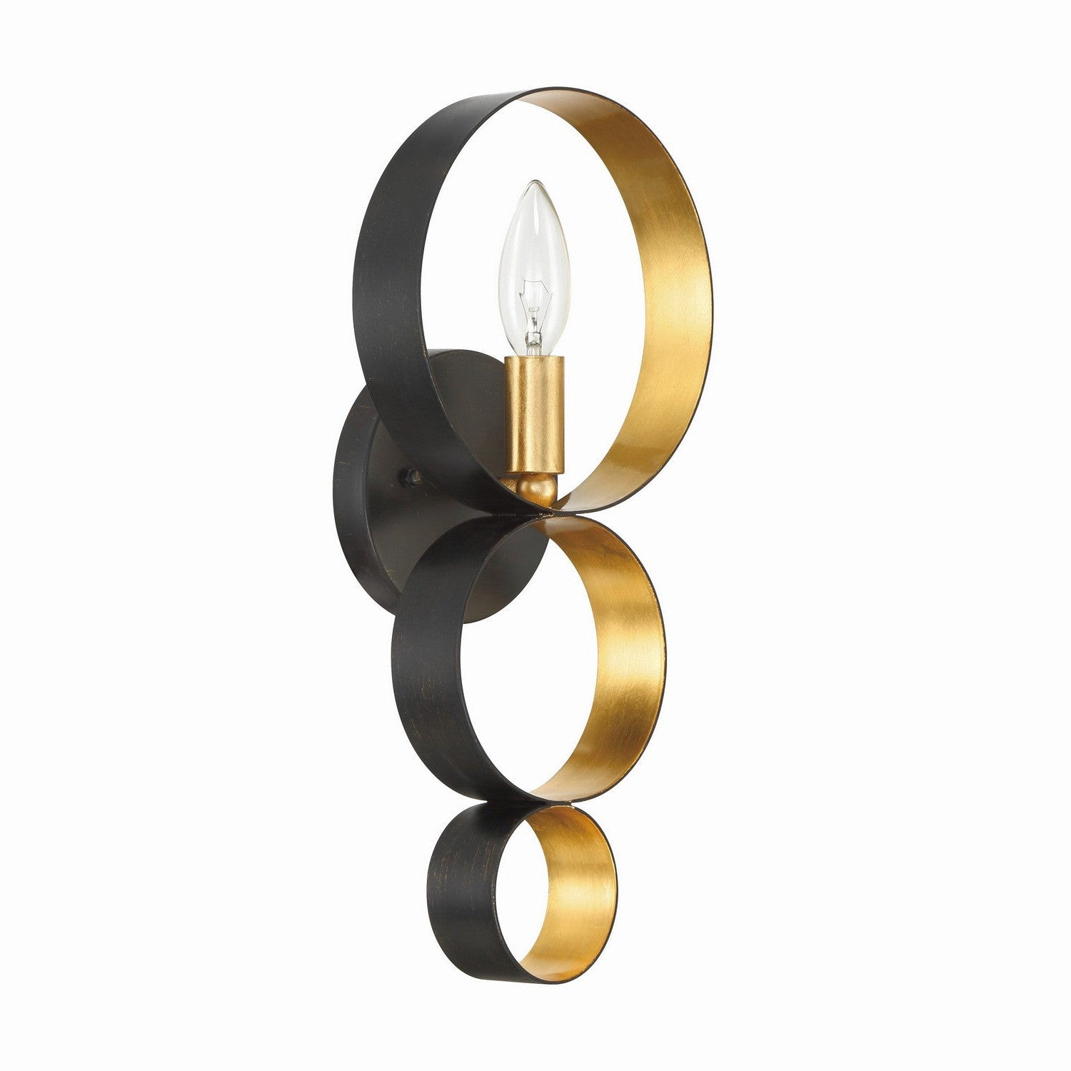 Crystorama - 581-EB-GA - One Light Wall Sconce - Luna - English Bronze + Antique Gold