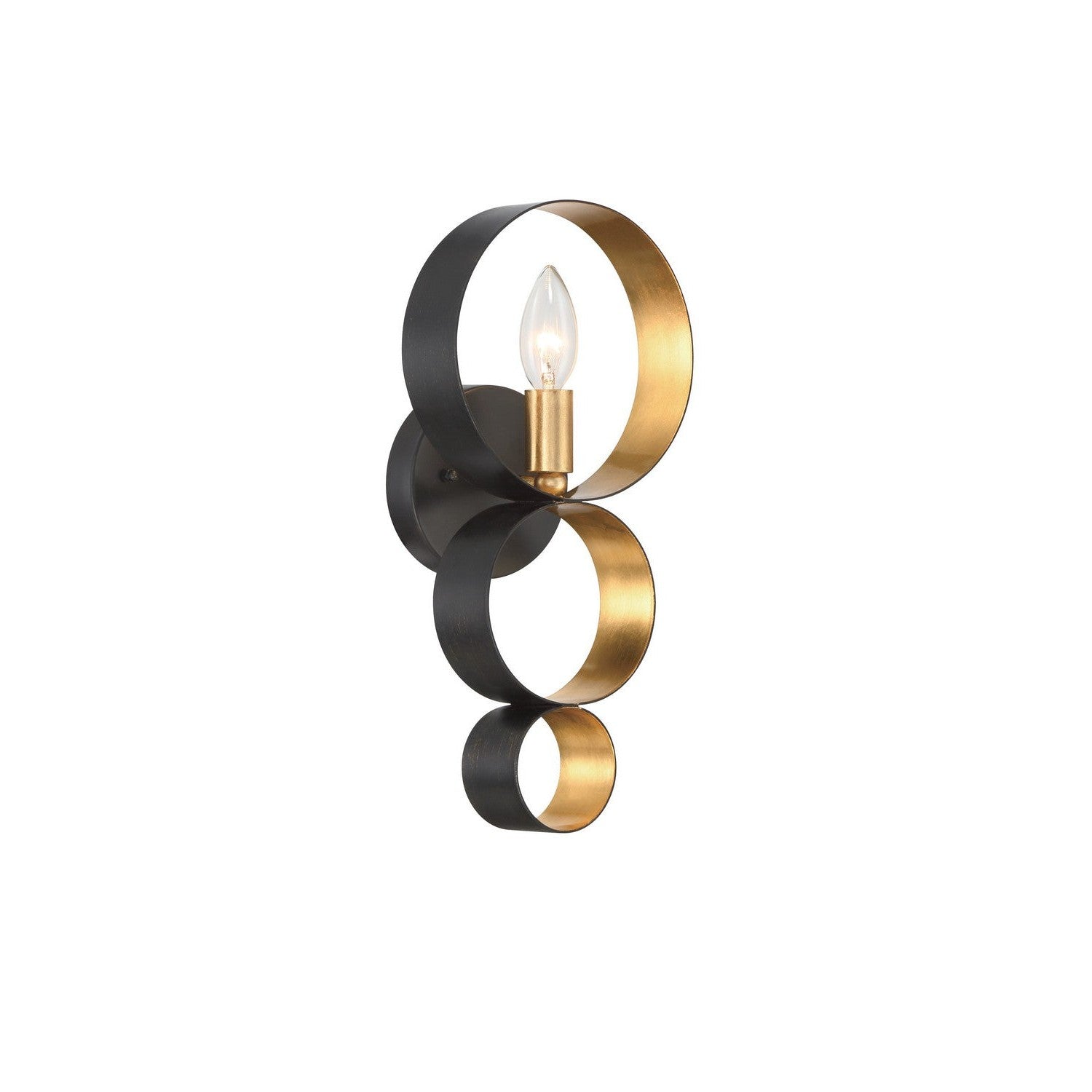 Crystorama - 581-EB-GA - One Light Wall Sconce - Luna - English Bronze + Antique Gold