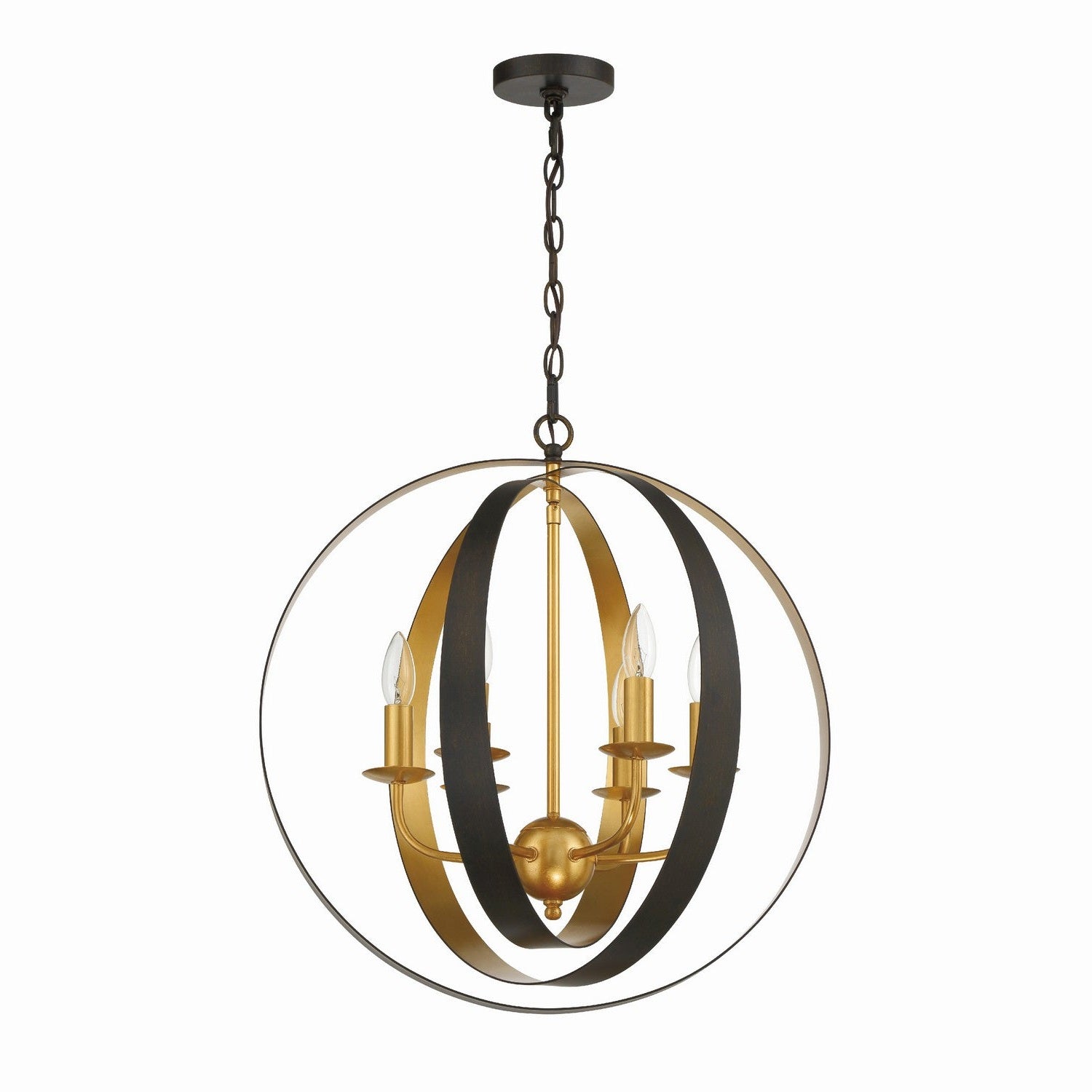 Crystorama - 585-EB-GA - Six Light Chandelier - Luna - English Bronze + Antique Gold
