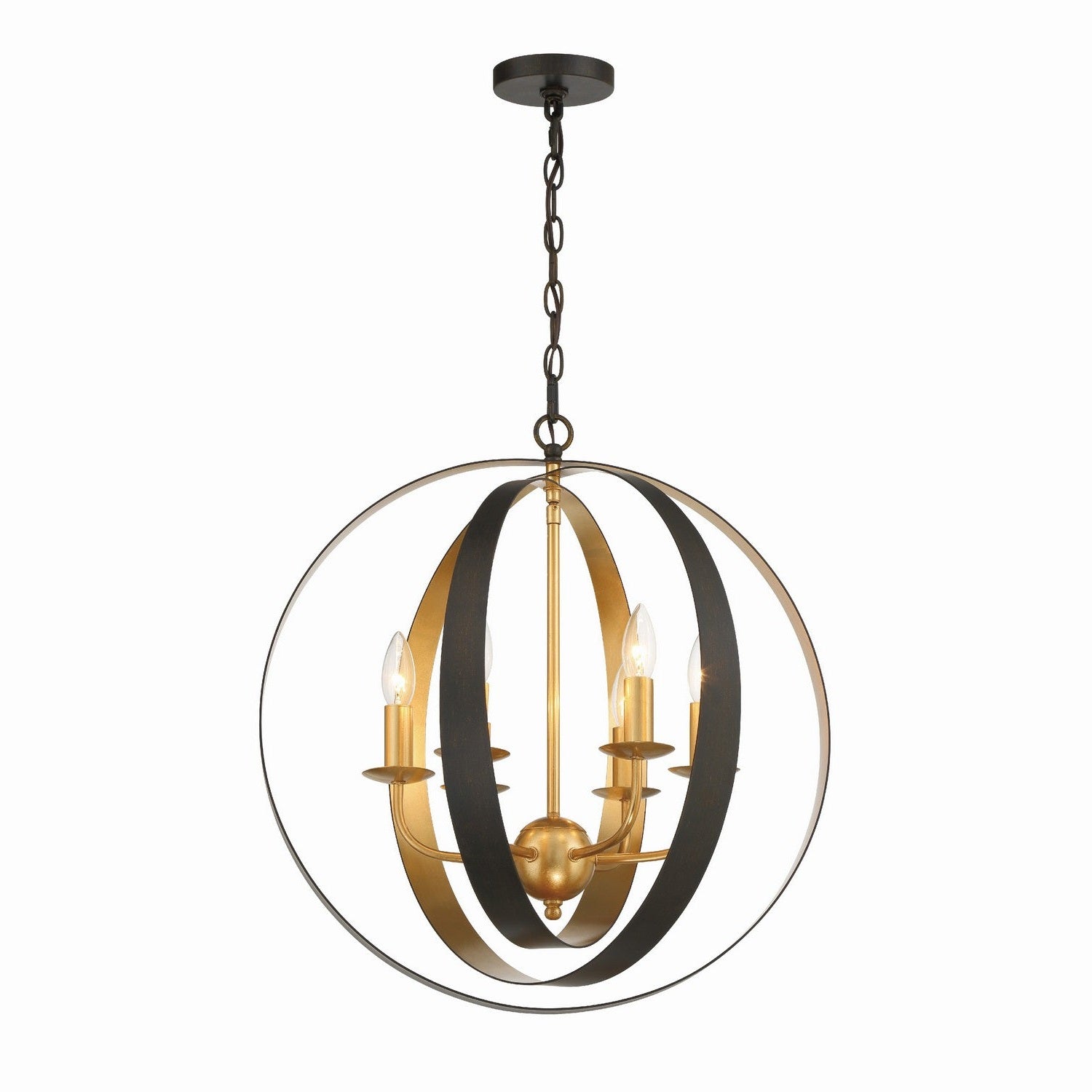 Crystorama - 585-EB-GA - Six Light Chandelier - Luna - English Bronze + Antique Gold
