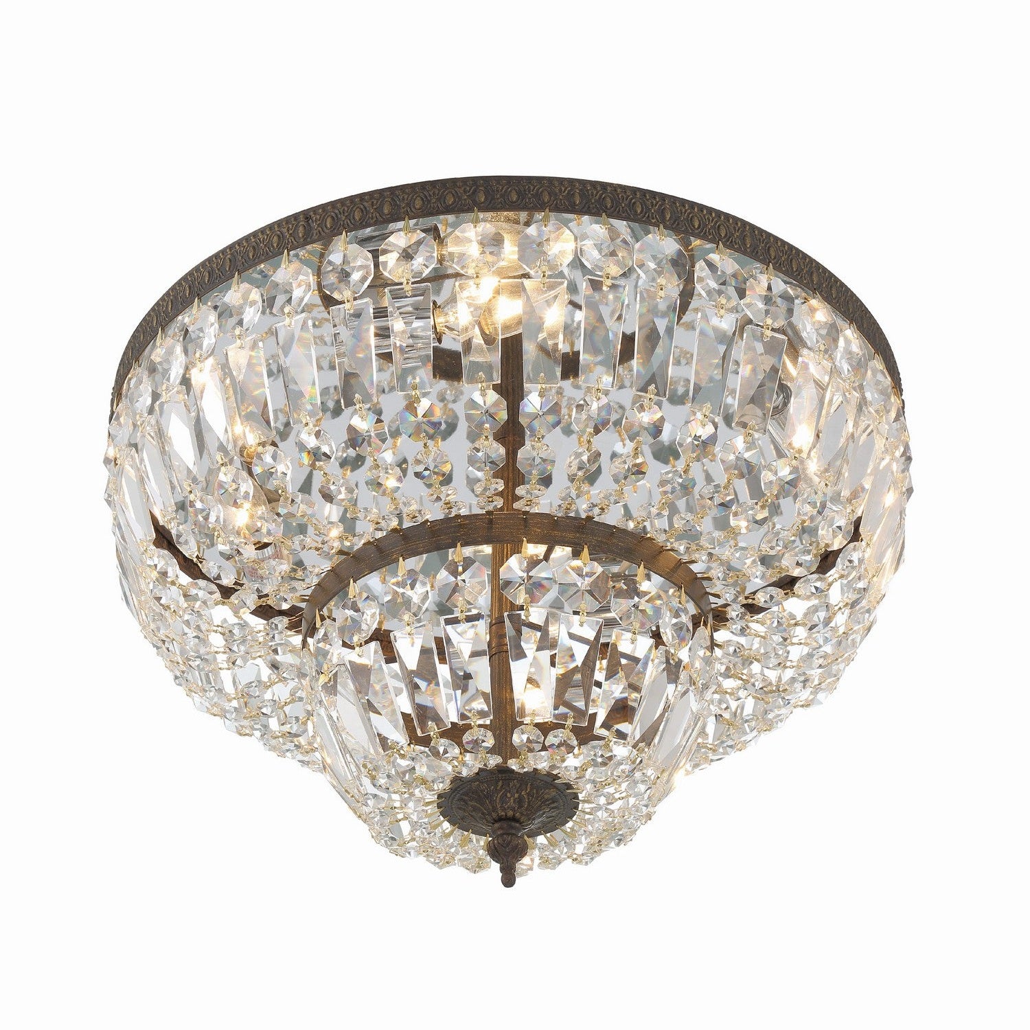 Crystorama - 718-EB-CL-MWP - Four Light Flush Mount - Ceiling Mount - English Bronze