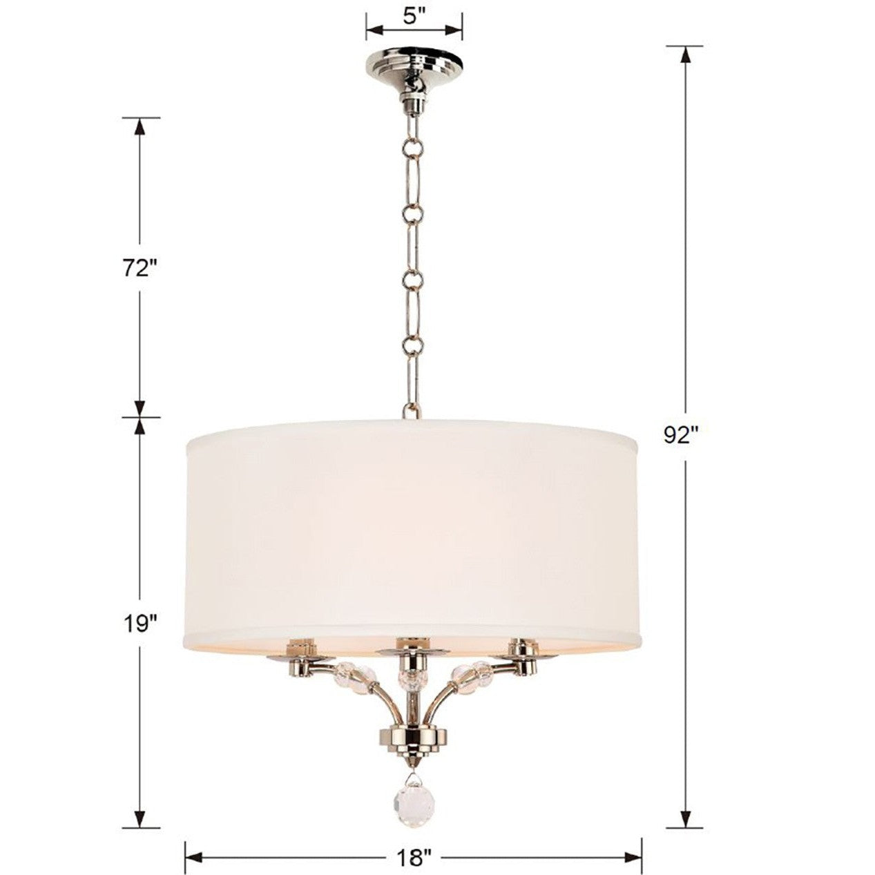 Crystorama - 8005-PN - Three Light Mini Chandelier - Mirage - Polished Nickel