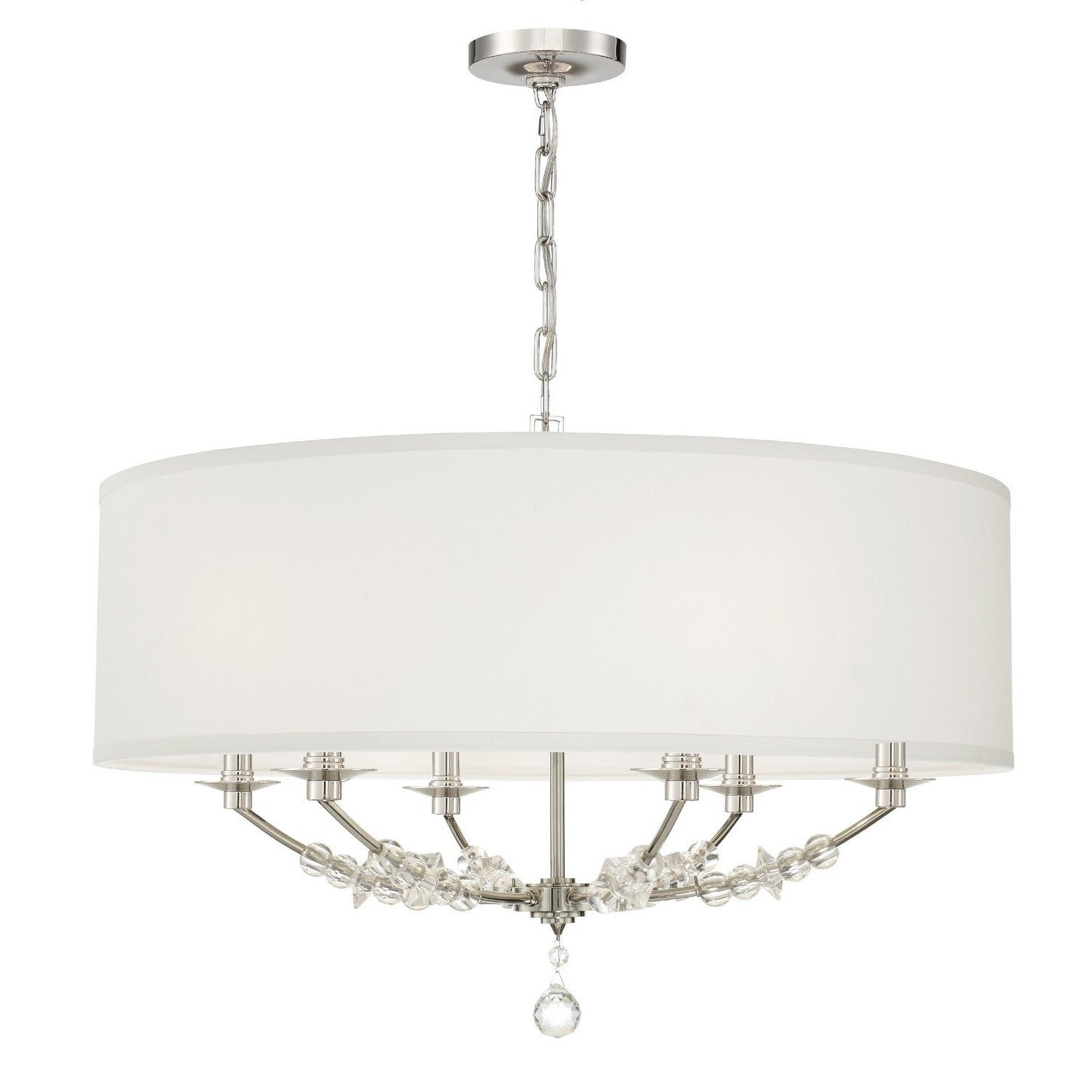 Crystorama - 8006-PN - Six Light Chandelier - Mirage - Polished Nickel