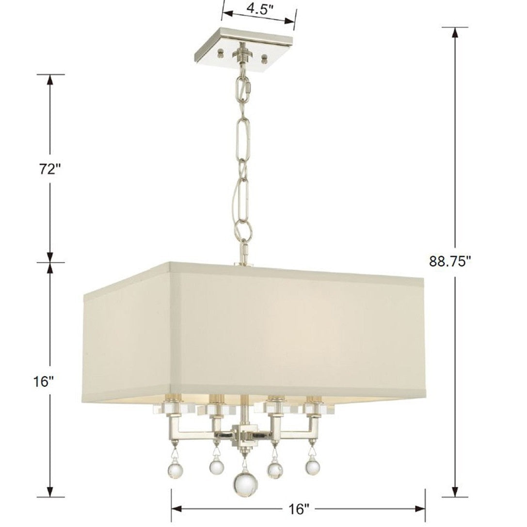 Crystorama - 8105-PN - Four Light Chandelier - Paxton - Polished Nickel