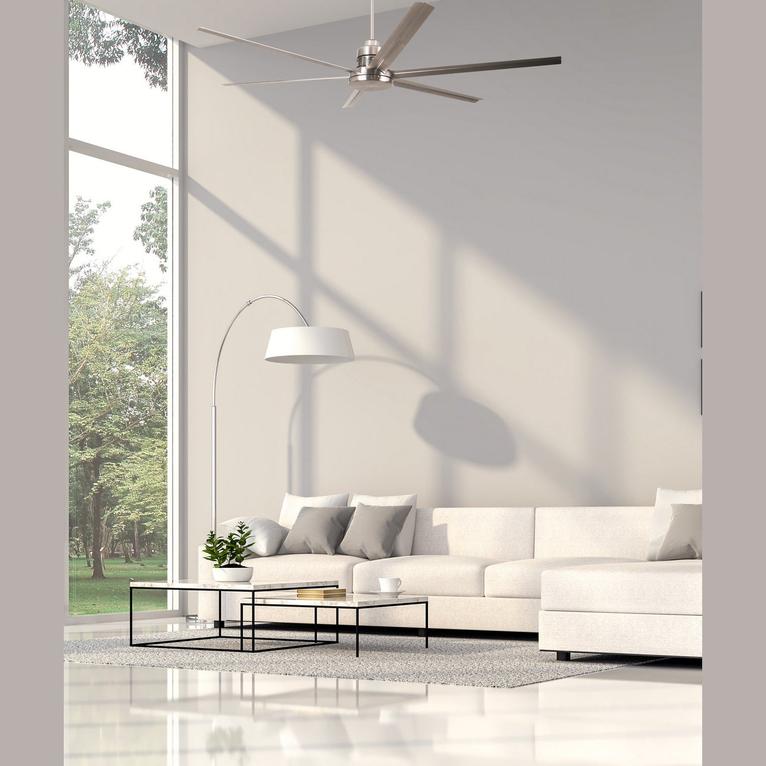 Craftmade - MND72BNK6 - 72" Ceiling Fan - Mondo 72 - Brushed Polished Nickel
