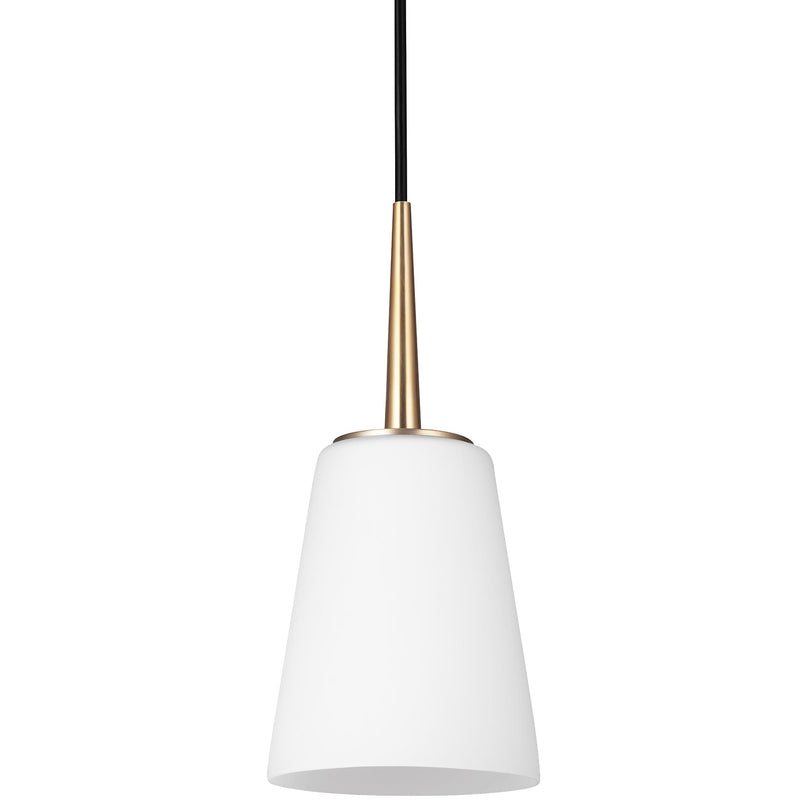 Generation Lighting - 6140401-848 - One Light Mini-Pendant - Driscoll - Satin Brass