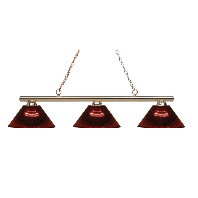 Z-Lite - 155-3PB-ARBG - Three Light Billiard - Sharp Shooter - Polished Brass