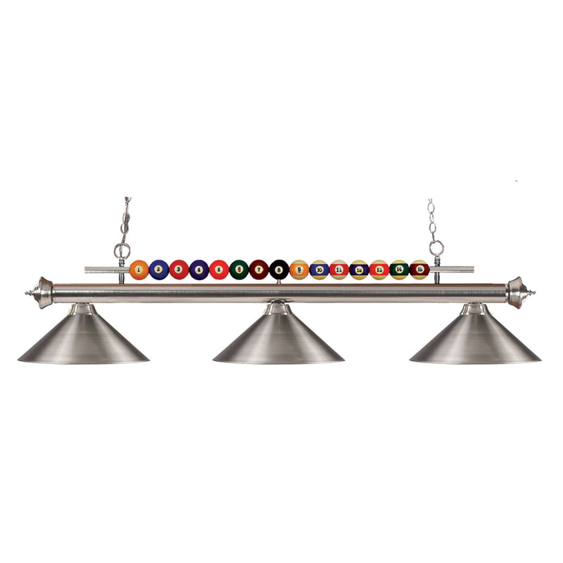 Z-Lite - 170BN-MBN - Three Light Billiard - Shark - Brushed Nickel