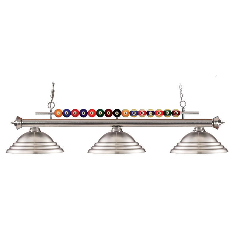 Z-Lite - 170BN-SBN - Three Light Billiard - Shark - Brushed Nickel