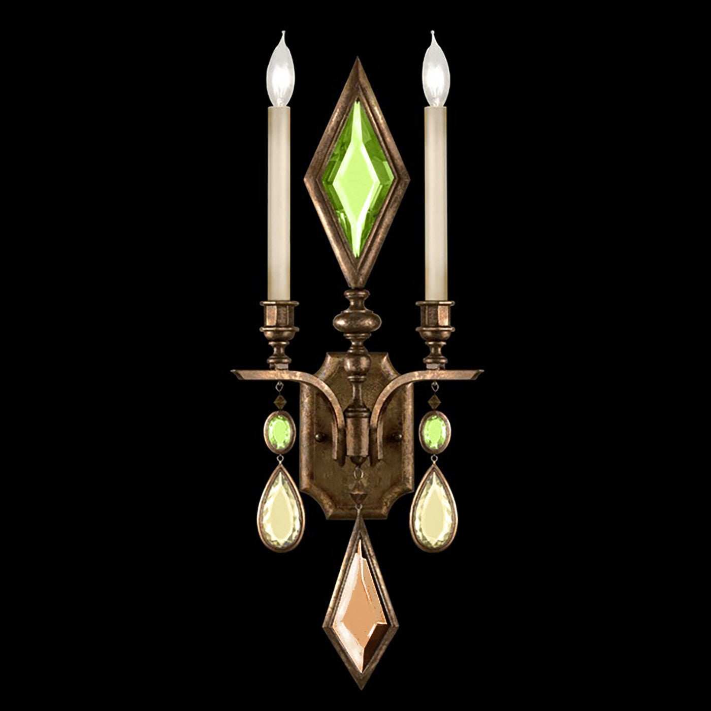 Fine Art Handcrafted Lighting - 718150-1ST - Two Light Wall Sconce - Encased Gems - Bronze