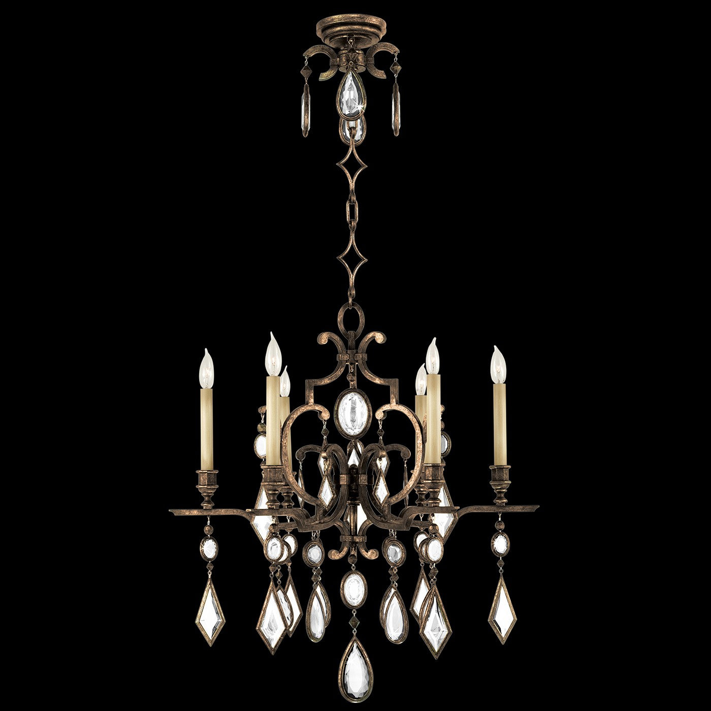 Fine Art Handcrafted Lighting - 718240-3ST - Six Light Chandelier - Encased Gems - Bronze