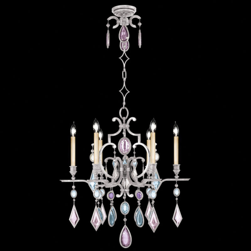 Fine Art Handcrafted Lighting - 729440-1ST - Six Light Chandelier - Encased Gems - Silver