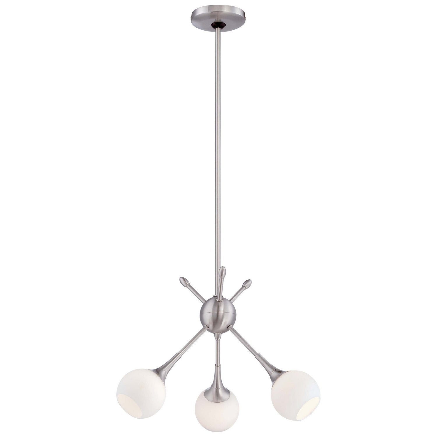 George Kovacs - P1803-084 - Three Light Mini Chandelier - Pontil - Brushed Nickel