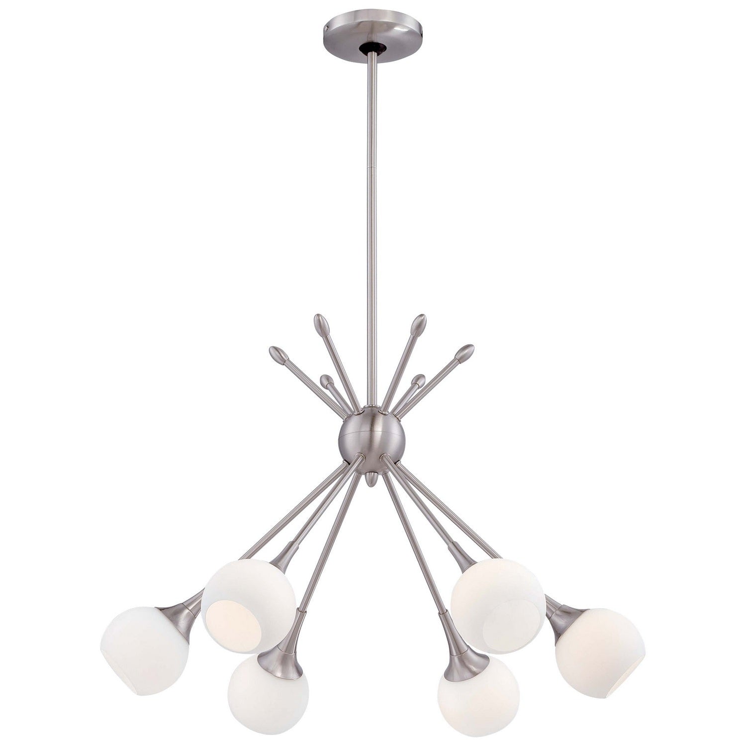 George Kovacs - P1806-084 - Six Light Chandelier - Pontil - Brushed Nickel